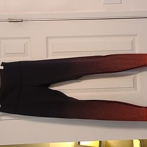 Lulu Lemon size 8 (I think) leggings.  black with ombre orange